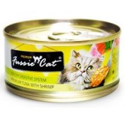 Fussie Cat - 黑鑽 - 吞拿魚+蝦肉 - 80g x 1箱 (24罐)